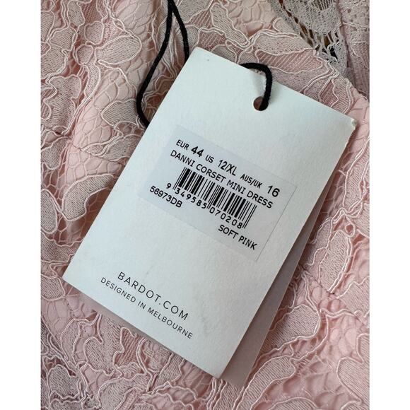 NWT Bardot Danni Corset Mini Dress Size 12 Women’s Pink - Picture 5 of 8